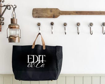 Bolsa de mano con logotipo negro personalizado / Diseño personalizado de su logotipo / Bolsa de mano personalizada / Bolsa personalizada / Bolsa de compras personalizada / Diseñe su propia bolsa