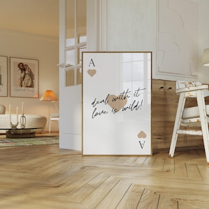Trendy aangepaste vrienden retro speelkaart kunst aan de muur, gepersonaliseerde poster met quote beste vrienden speelkaart, trendy esthetische preppy kamerdecoratie
