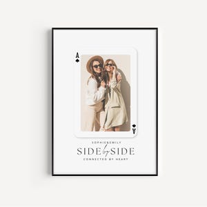 Impression carte à jouer meilleure amie, meilleur ami cadeau photo tendance, idées cadeaux meilleures amies, cadeau pour elle impression photo, oeuvre d'art murale tendance pour meilleures amies