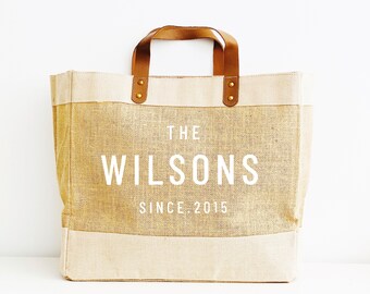 Personalised Jute Tote Bag, Custom Shopping Bag, Gift ideas for Her, Personalised Jute Tote Weekender, Gifts for Women, Custom Burlap Bag