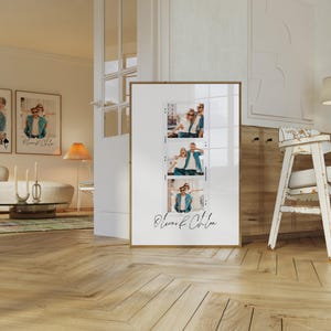 Stampa fotografica personalizzata in stile Polaroid per coppie di anniversari, regalo personalizzato per il primo anniversario per lei o per lui, regalo di carta per coppie di anniversari