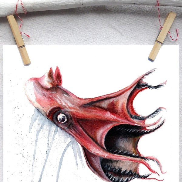 Squid Art - Etsy