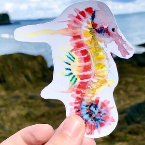Aquarell Seepferdchen Sticker | Seepferdchen Kunstdruck | RiffLeben Sticker | Aufkleber für Strandliebhaber | Geschenke für Mama | Aufkleber für College