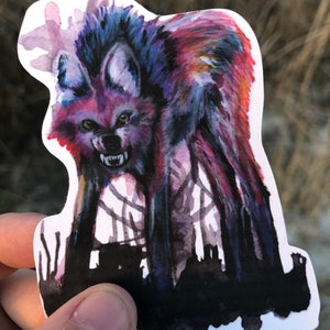 Maned Wolf Aufkleber | Wolf Sticker | TierSticker | wetterfester | Wasserflasche Aufkleber | Kunststicker | Amazon Wolf | Wolf Kunstdruck