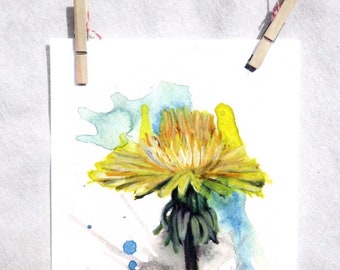 Dandelion Watercolor Art Print | Giclee Archival Paper