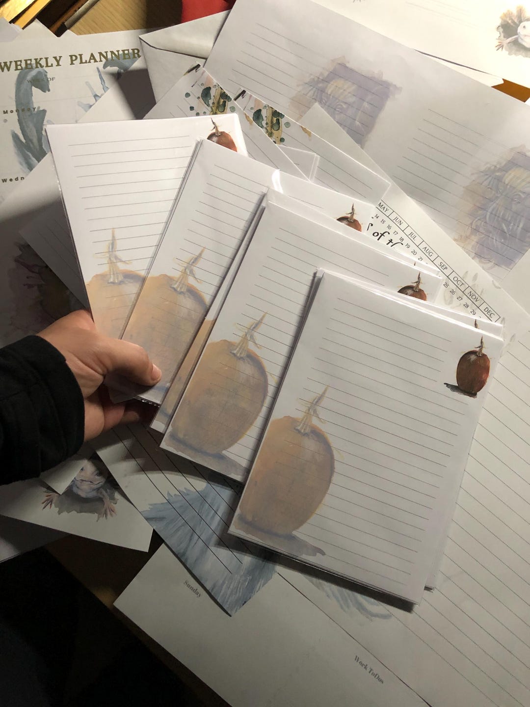 5x7 Handcut Pumpkin Stationery Pack of 12 Sheets Etsy