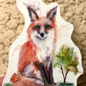 Pegatina roja de Fox / Pegatina a prueba de intemperie / Pegatina de botella de agua / Pegatina de coche / Pegatina para estuche de viaje / Regalos para niños / Fox Art Print