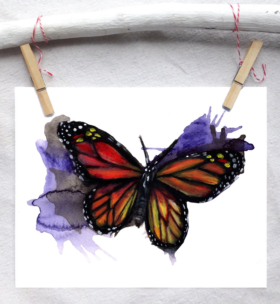 Monarch Butterfly Mixed Media Art Print | Symbolic Nature Wall Decor ...