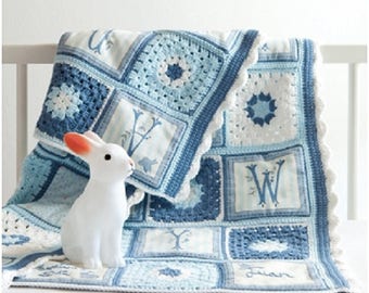 Pattern in Spanish for a baby quilt made with crochet and patchwork