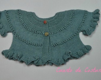 Pattern in Spanish for a girl's jacket from 9 months to 1 year. INSTANT DOWNLOAD