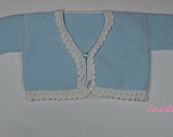Pattern for jacket with perle openwork spikes lace