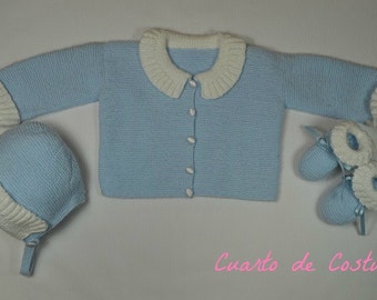 Pattern for jacket, hat and boots with wavy frill
