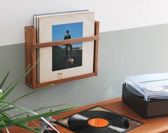 Wall vinyl record shelf. Vinyl Records Storage, Minimalistic mid century Vinyl Storage, Record Storage, LP Record Stand