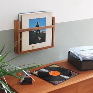 Wall vinyl record shelf. Vinyl Records Storage, Minimalistic mid century Vinyl Storage, Record Storage, LP Record Stand
