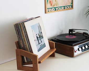 Vinyl record storage mid-century design | Minimalist vinyl record stand | Storage Rack for Records