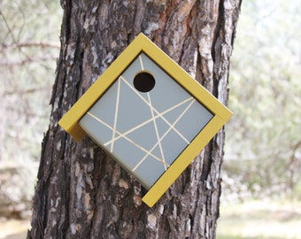 Bird house modern contemporary made in wood