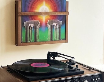 LP Record Wall Shelf | Vinyl Record Storage & Display | Mid-Century record Storage | LP Record Stand |  Holds up to 6 Records.