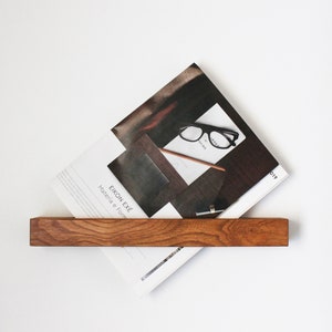 Floating wooden shelf. Floating shelf. Modern magazine rack. Bookshelf. Wall shelf for books.