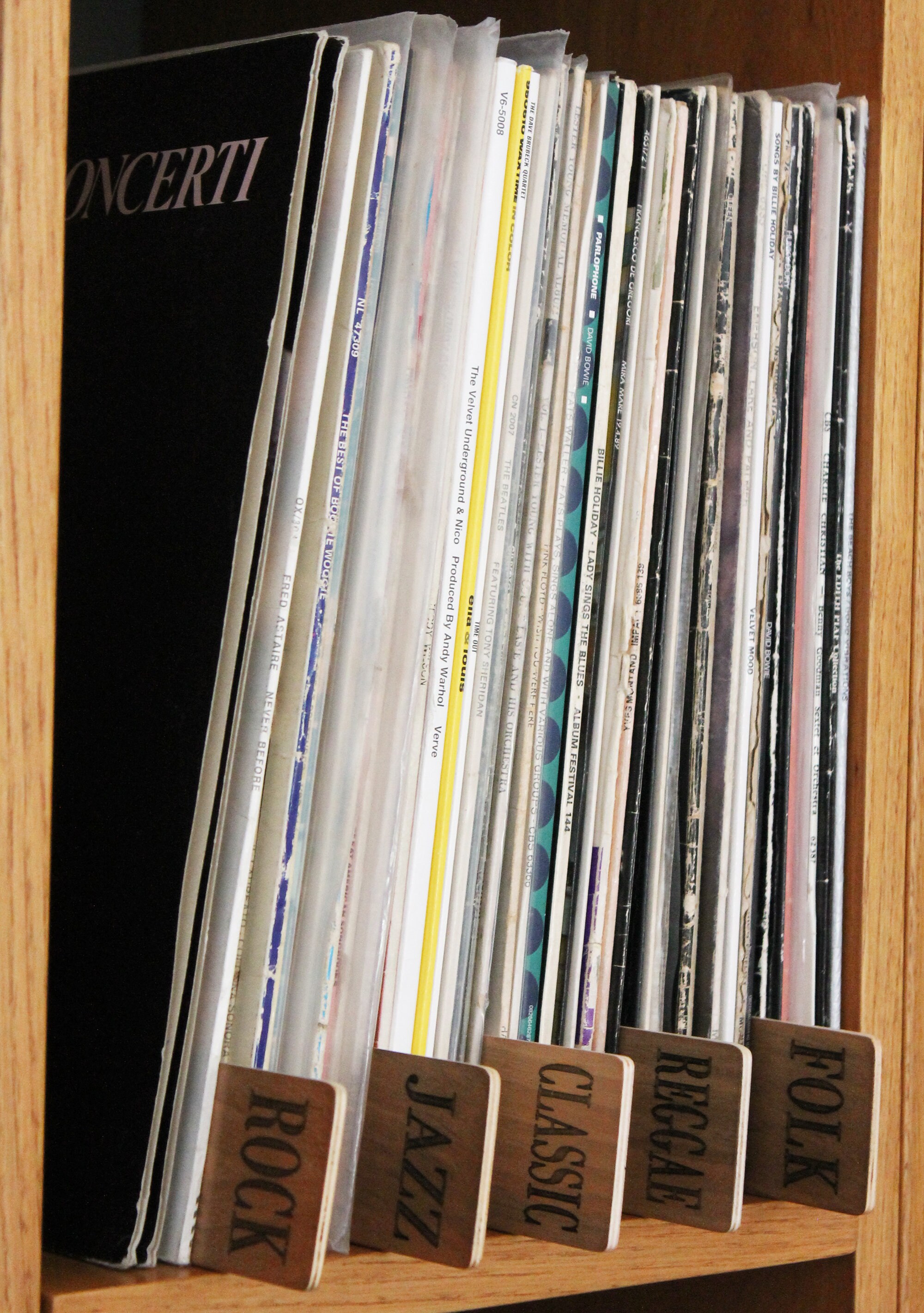 Support De Rangement Et Séparateurs Pour Disques Vinyl , Bois De