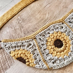 Sunflower Crochet Granny Square Cross Body Purse *Made to Order*