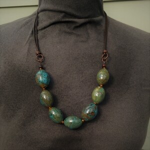Large Clay Bead Necklace - Etsy