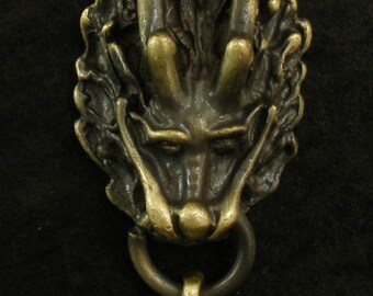 Bronze Alloy Dragon Bead Pendant Necklace EJ0002