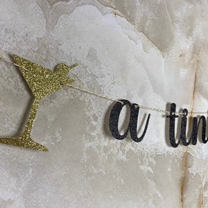 A Tini Bit Older Birthday banner, Black & Gold Glitter, Pre-Made, Cheers to 30 Thirty, Dirty Martini Glass Banner, #dirtythirty