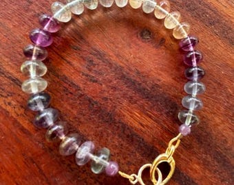 Pulseira de fluorita arco-íris