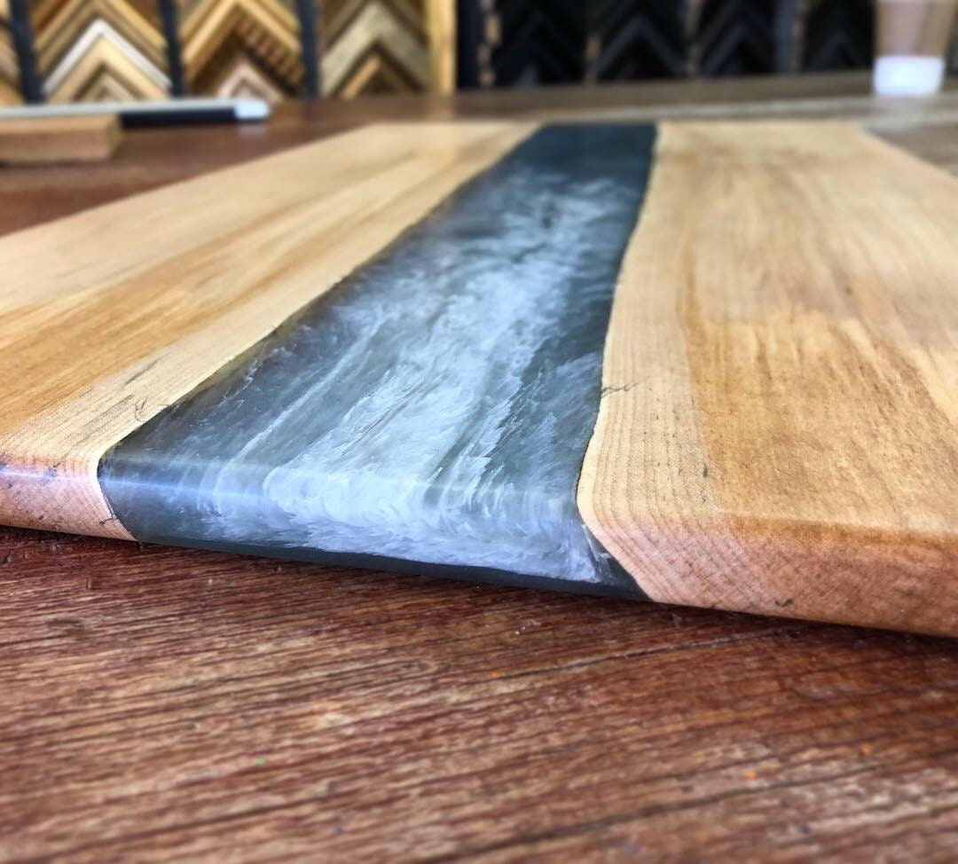 river cutting board epoxy and wood cutting board charcuterie Etsy