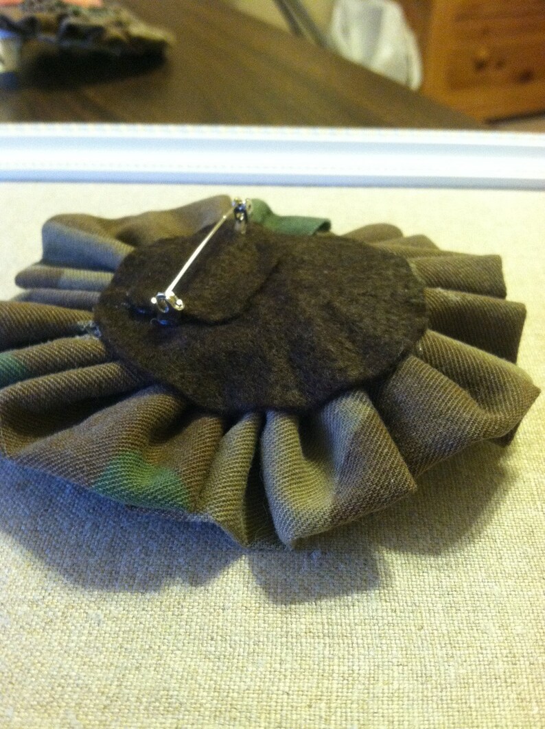 Army Proud Vintage Fabric Flower Etsy