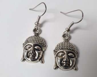 Women's Silver-Plated Buddha Dangle Drop Earrings