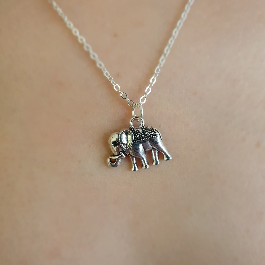 Collana Elefante In Acciaio Inossidabile – Ciondolo Moda Per Donne E Ragazze – Placcato Oro/Argento
