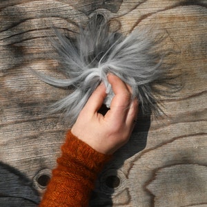 Natural gray. 50g German angora raw fiber hand clipped. Pure angora. image 8