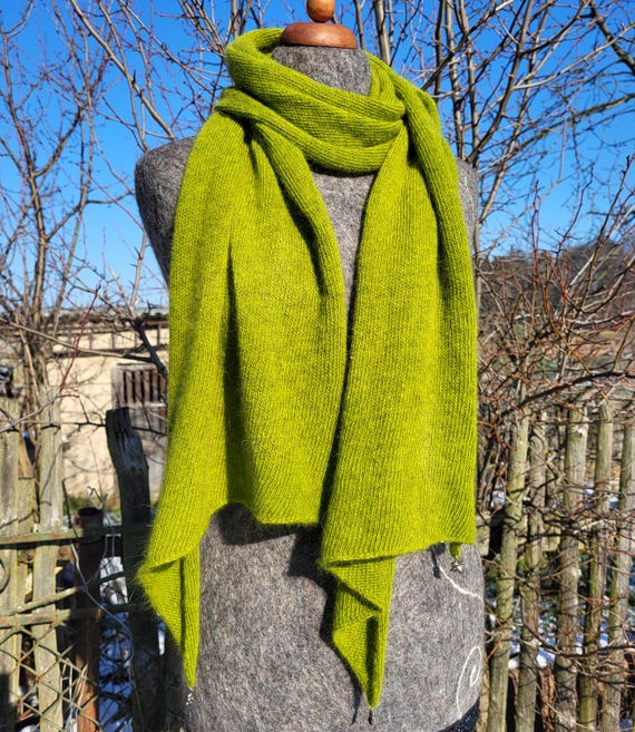 Bunny Scarf, Angora With Alpaca Und Soft Lambswool, 100% Natural