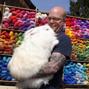 Custom Color 100% Angora wool, Seidenhase, LACE 525m/50g, Supersoft fluffy homegrown bunny yarn, Animal friendly, Knitting, Crochet handdyed