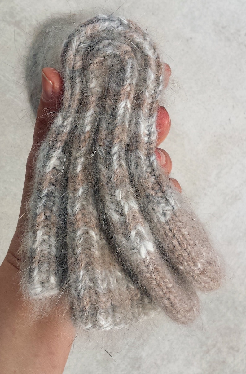 36-38 Small Cosy Superwarm HandCrafted Angora Wool Bed Socks Hand Knitted Unisex
