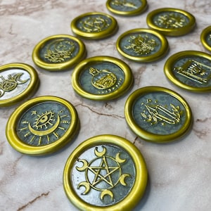 12 witchy wax seals, blue