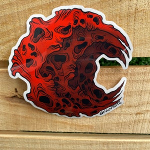Red moon sticker