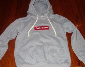grey supreme hoodie