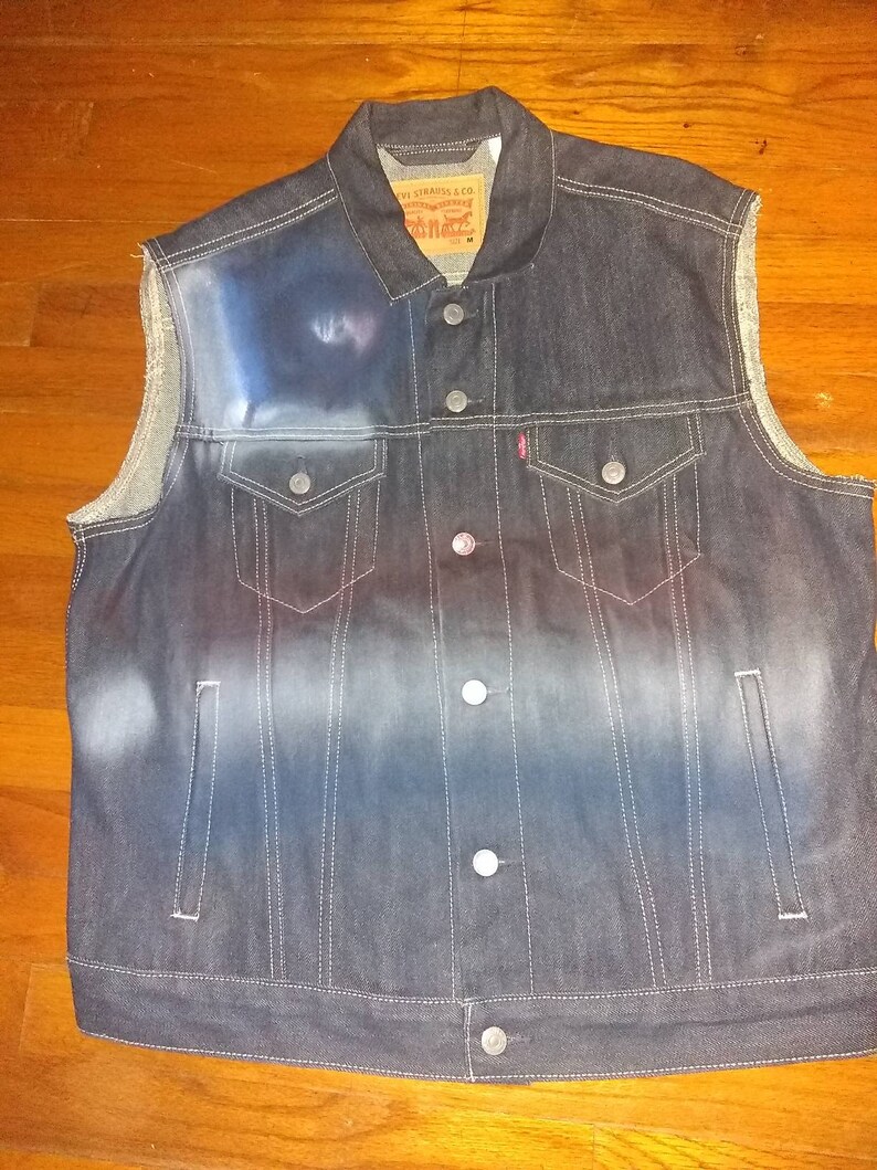 Custom Levi's Trucker Vest USA Jimmy Hendix size Medium Etsy