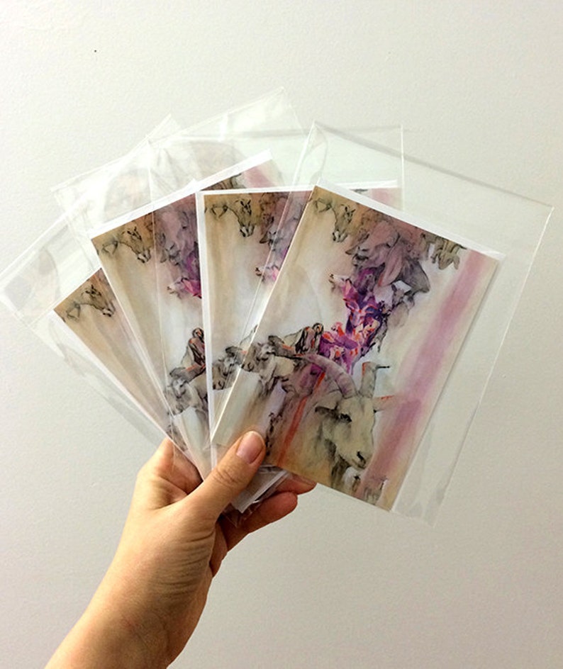 Goats Set of 4 Blank Greeting Cards