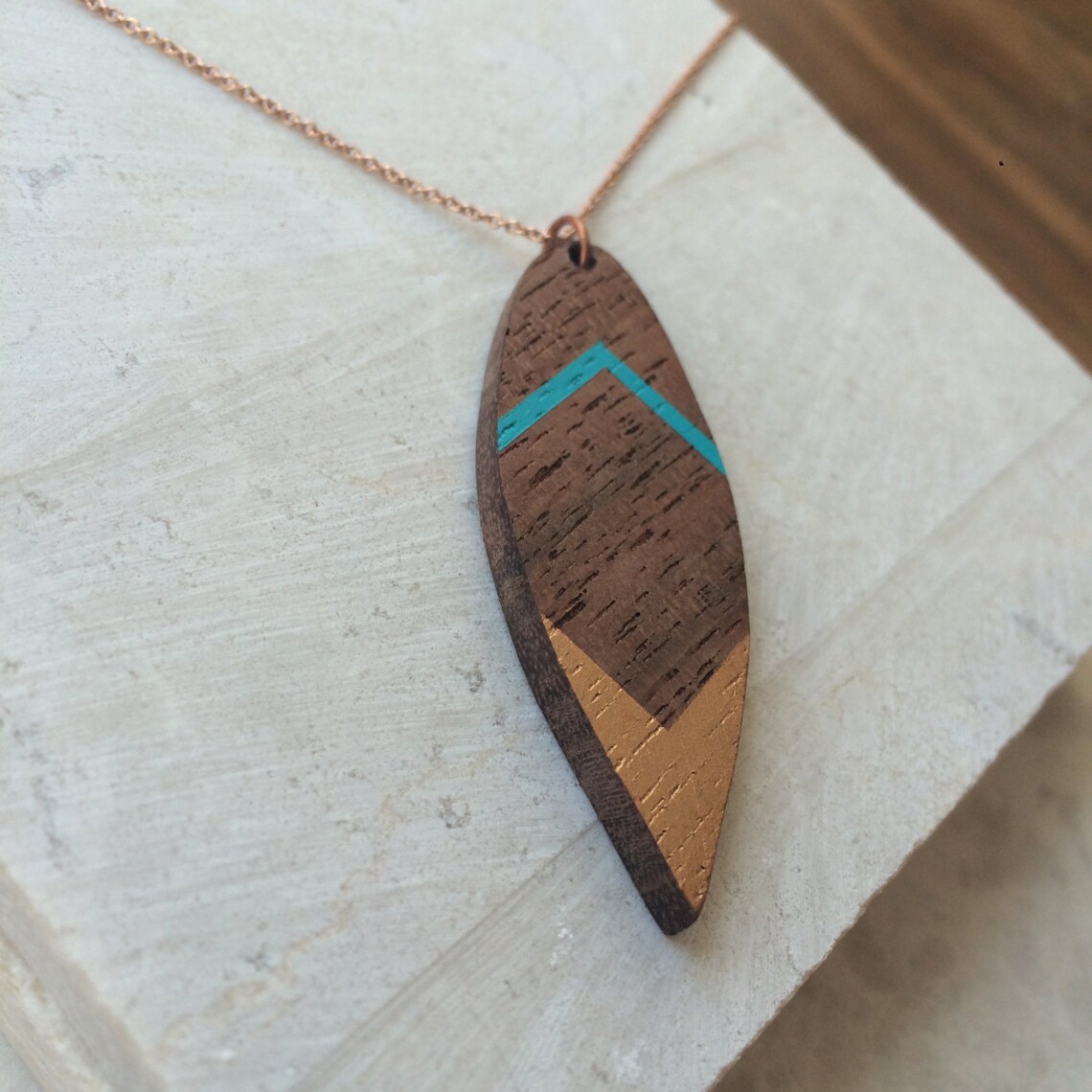 Wood Pendant Necklace 5th Anniversary Gift Wood Jewelry Etsy