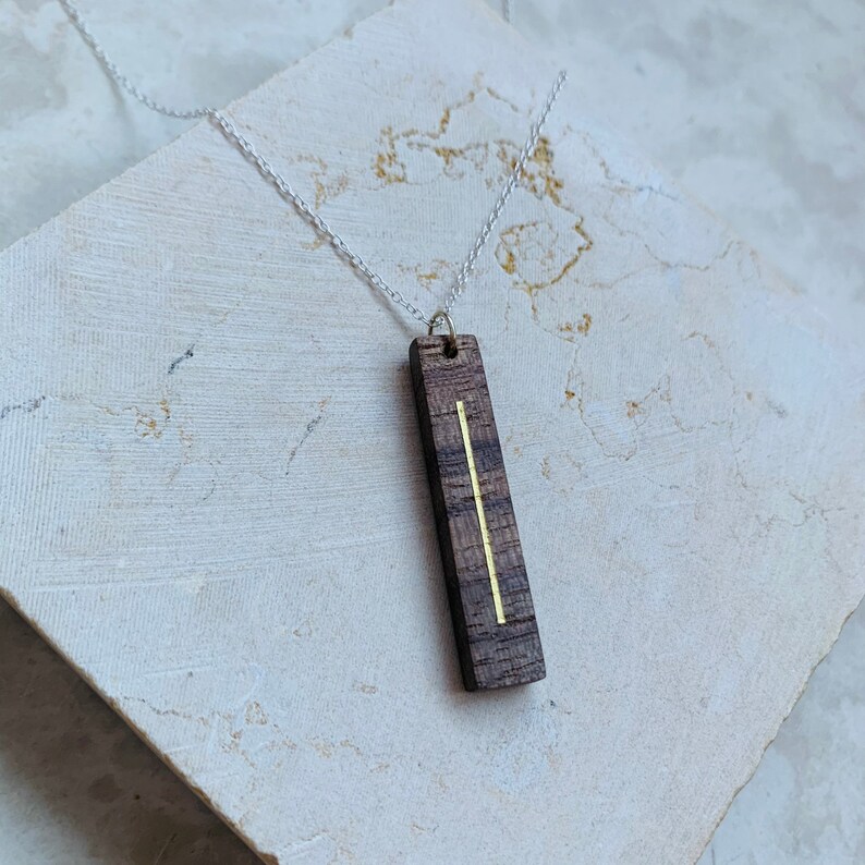 Painted Wood Jewelry Wood Pendant Necklace 5th Anniversary Etsy