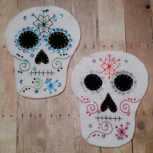 Día de Muertos, Sugar Skull Pattern, Ornament Pattern, Winter, Sequins, Embroidery Pattern PDF
