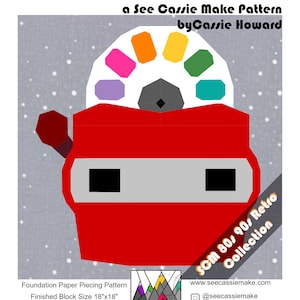 Viewfinder 18x18 Quilt Block Foundation Paper Pieced Pattern Digital PDF Download Sewing Modern Quilting Retro Quilt