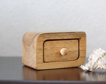 Engagement Ring Box, Wedding Ring Box, Small Walnut Wood Box, Anniversary Gift, Handmade Proposal Box, Ring Bearer Box