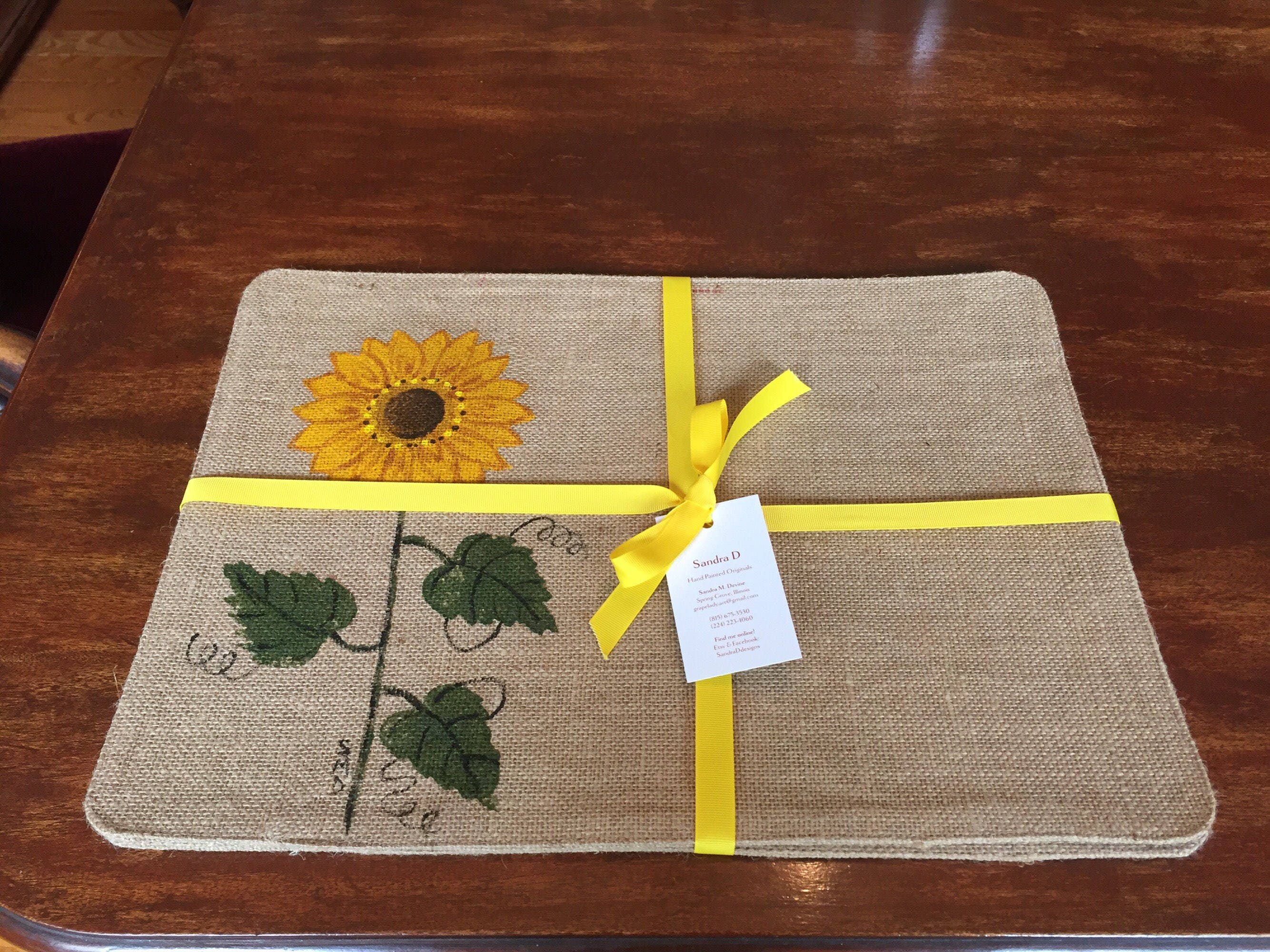 Sunflower placemats set of 4 rustic kitchen decor mothers Etsy