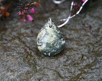 Vancouver Island Dallasite Beach Stone Sterling Silver Necklace BC Canada