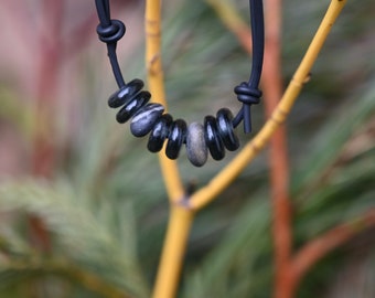 BC Canada River Stone Bracelet With Fair Trade Recycled Glass Beads