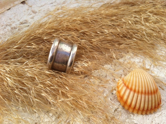 sterling silver tube ring -vintage thick tube rin… - image 5